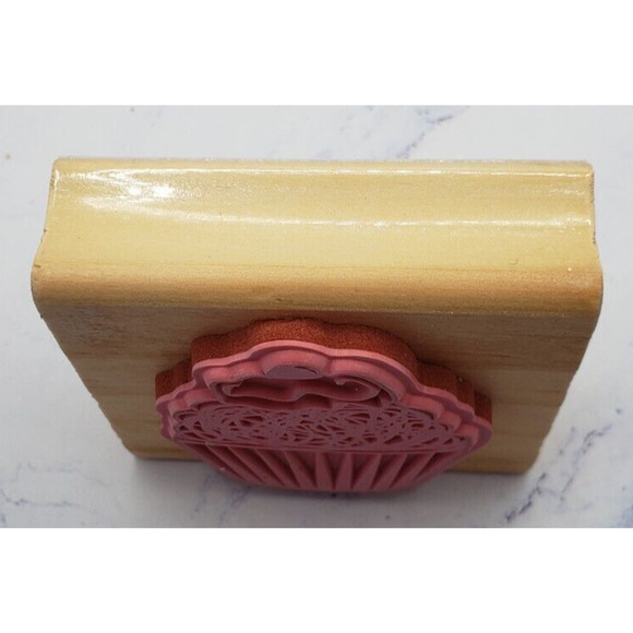 Wood Mounted Butter Cream Cupcake Sweet Dessert Rubber Stamp - Picture 4 of 8